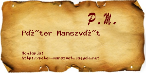 Péter Manszvét névjegykártya